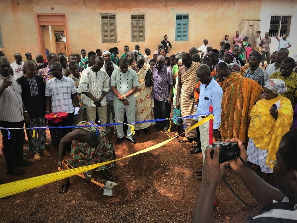 Breaking ground for the construction of a WASH facility in Asutifi Nirth District