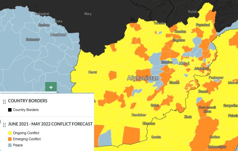 Map of water-related conflicts by Water, Peace and Security partnership