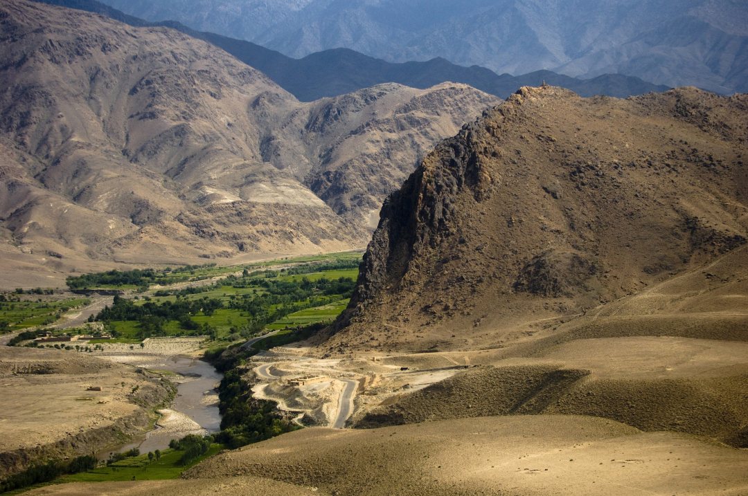 Green valley in Afghanistan