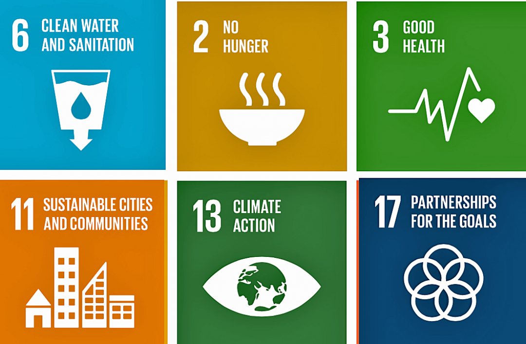 Six symbols of strongly related UN Sustainable development goals