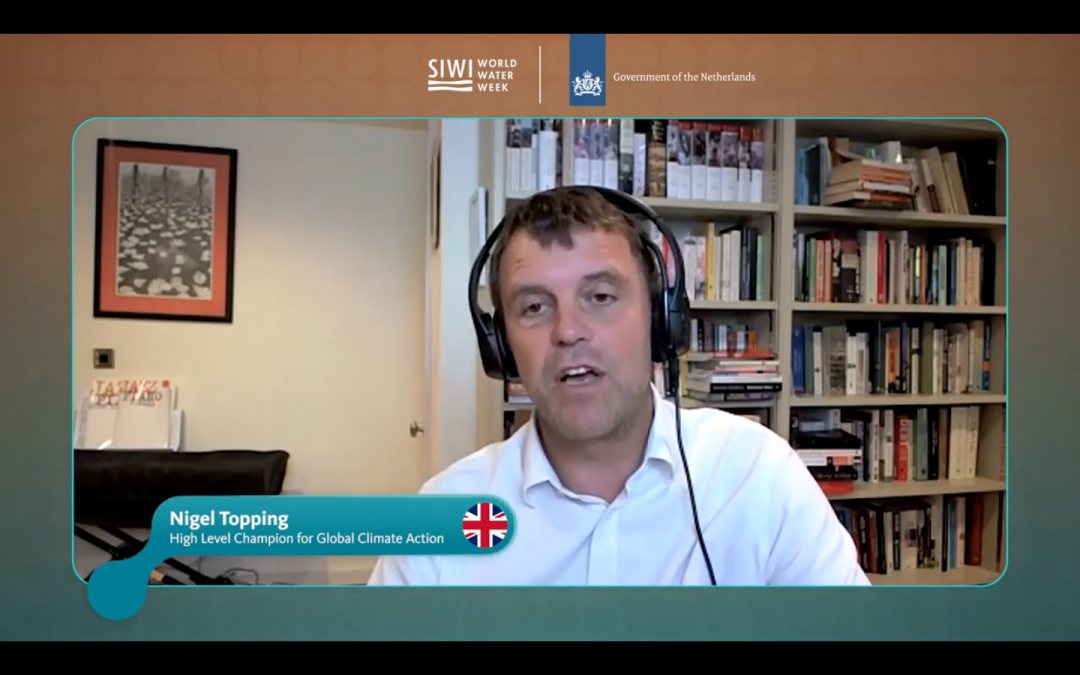 UNFCC Cop26 high level campion for global climate action, delivering his message to the online Stockholm world water week 2021