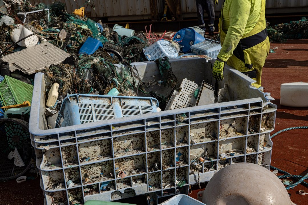 Garbage collected from the Pacific Ocean by The Ocean Cleanup