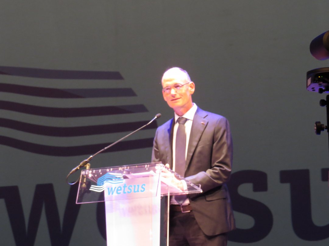 Professor Cees Buisman addressing the Wetsus 2021 congress in Leeuwarden, the Netherlands on 4 October