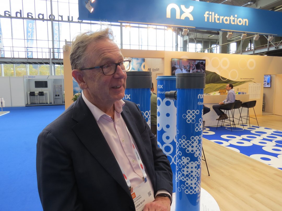 Erik Roesink of NX Filtration at the Aquatech Amsterdam trade fair on 5 November 2021