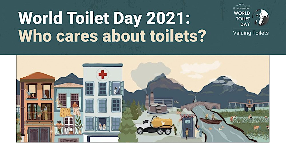 Poster of World Toilet Day 2021 to raise awareness for the value of a proper toilet