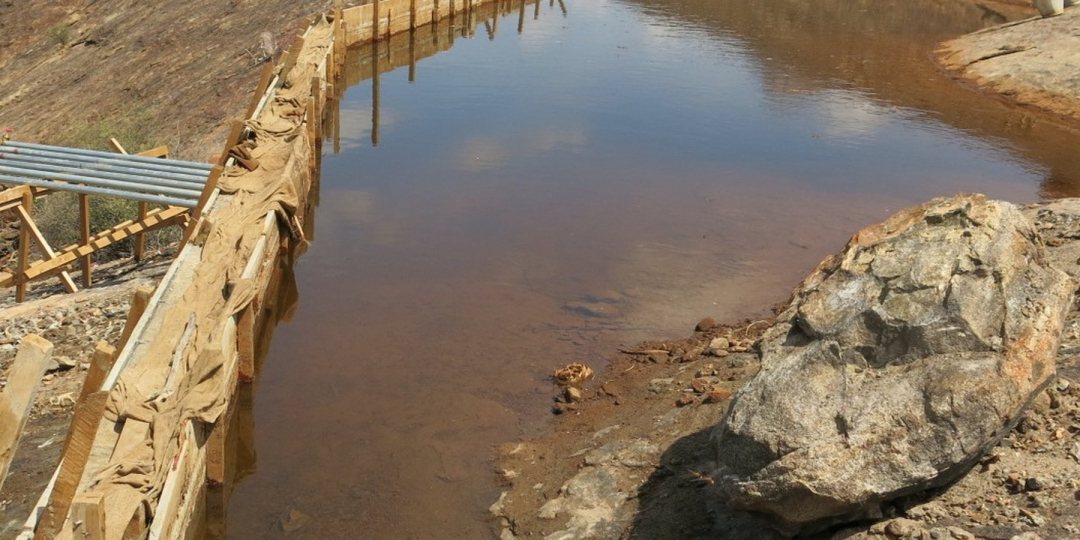 Rock dam in Kenya to catch rain water