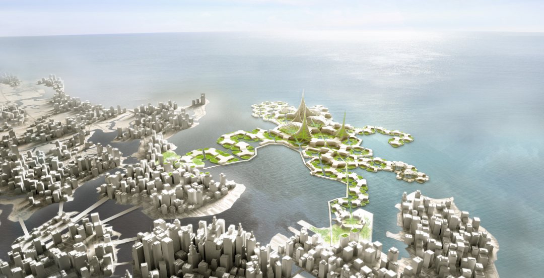 Impression of Blue21's concept of a self-sustaining floating city