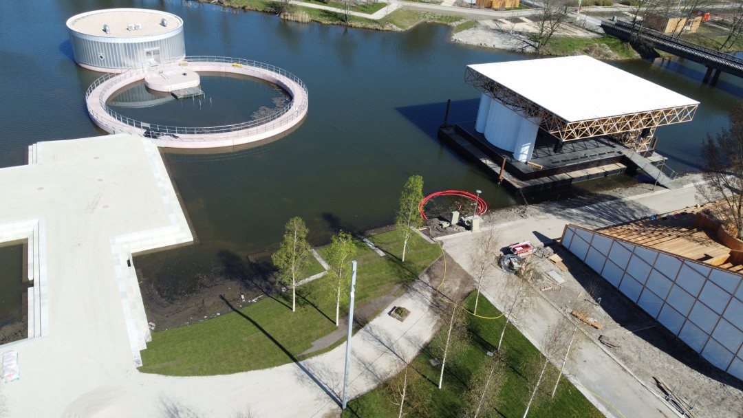 Aerial view of art pavilion Floriade 2022