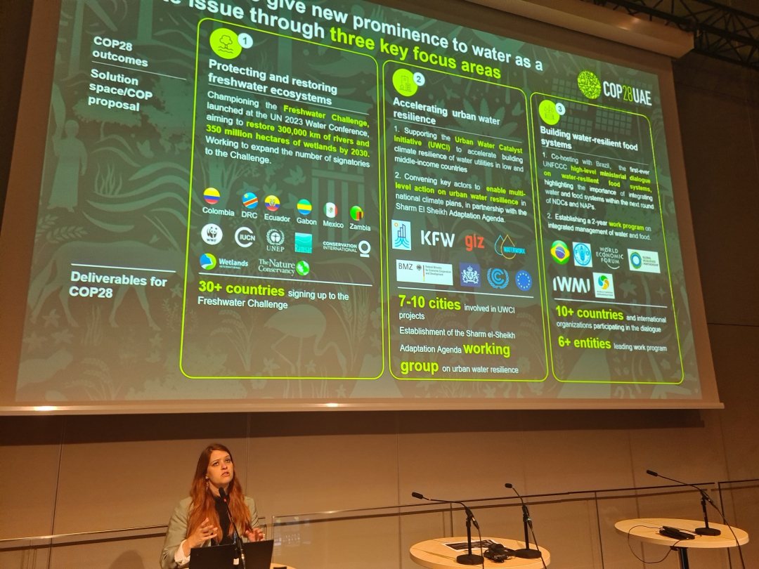 To mainstream the message from the global water sector, the organizers are preparing the participation in the COP28 on three pillars: freshwater, urban resiliency, and water-resilient food systems.
