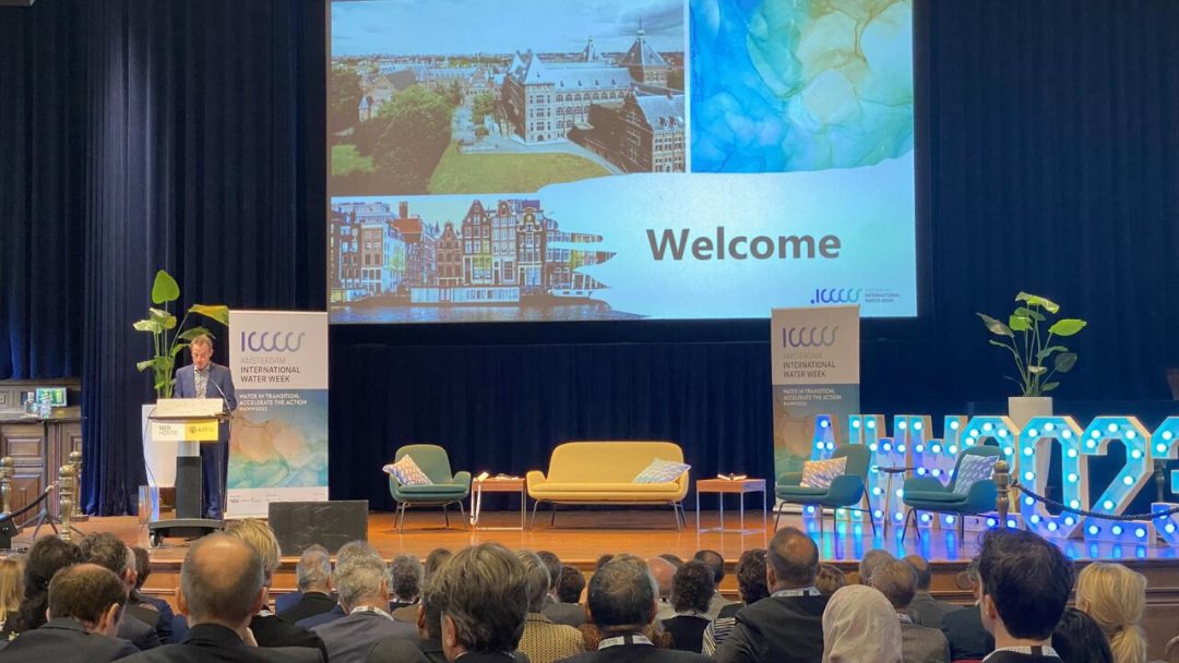 Prof.dr. Jan Peter van der Hoek, Chair of the International Water Conferences & Chief Innovation Officer at Waternet, at the Integrated Leaders Forum 2023.
