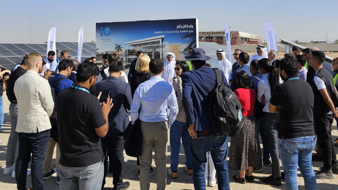Desolenator and Silal welcome visitors to their project site in Al Ain to showcase the world's first fully solar thermal desalination plant in the agriculture sector during COP28_photo desolenator