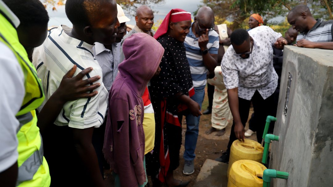 Siaya County's community at a water ATM. Photo: Dorcas