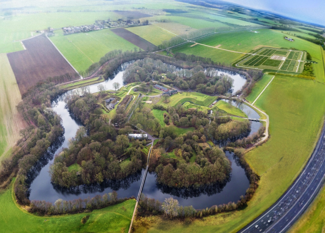 •	Aerial photo: Fort Vechten, member of the Global Network of Water Museums and the location of the NUWWC meeting on 18 November 2025 