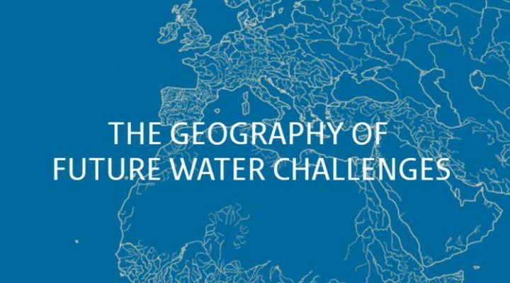 Map of the world with text The Geography of Future Water Challenges