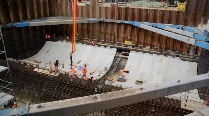 Boston rotating flood barrier currently under construction by BAM Nutall