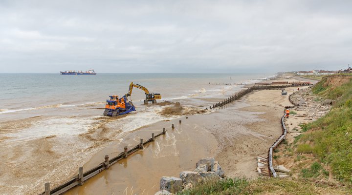 Sandscaping activities on the Norfolk coast line