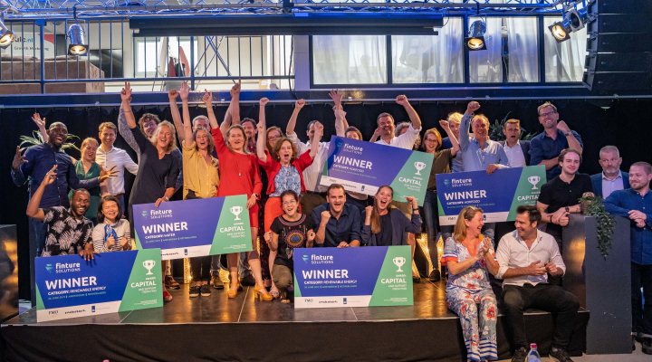 All five winning Dutch startups of the Finture Solutions challenge that received 125,000 eur to further develop their business cases.