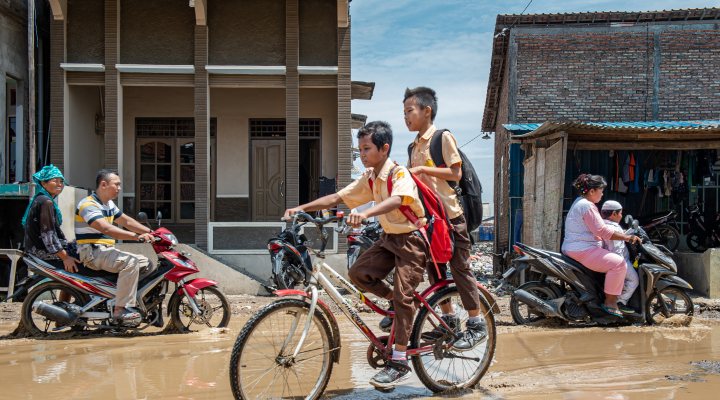 Flooded street in Jakarta, Indonesia