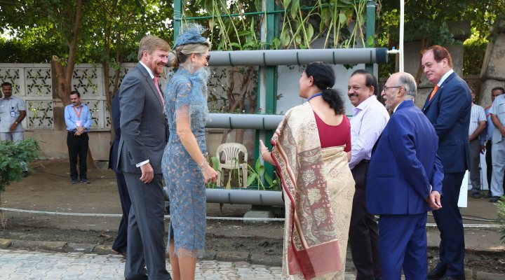 The Dutch Royal couple launches a new vertical waste water treatment pilot in New Delhi
