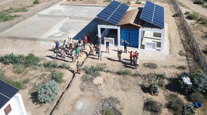 Off-grid desalination plant in Efoetsy, provided by Elemental Water Foundation