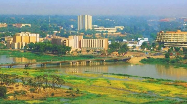 Niger's capital Niamey along river Niger