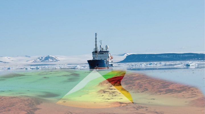 Impression of seabed mapping with bathymetric technology