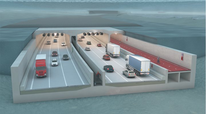 Impression of immersed tunnel that is to complete the Antwerpen ring road