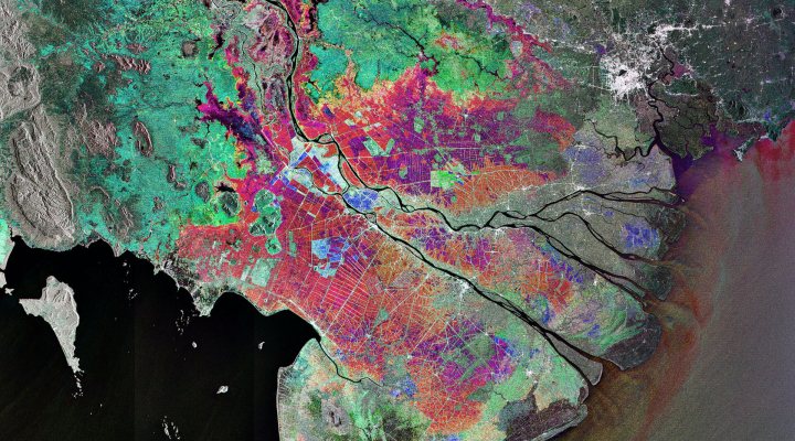 Envisat image by ESA of the Vietnam Mekong Delta