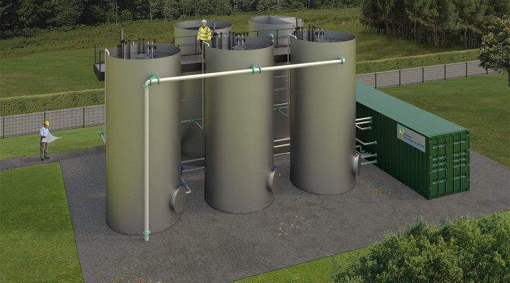 Impression of a Nereda package plant for treatment of municipal waste water