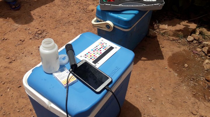 Akvo Caddisfly equipment for digitalised monitoring of drinking water quality in Mali