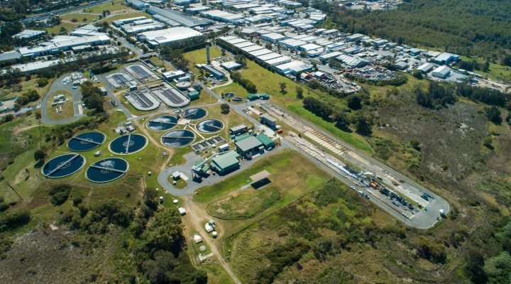 Waste water treatment plant Loganholme near Brisbane, Australia