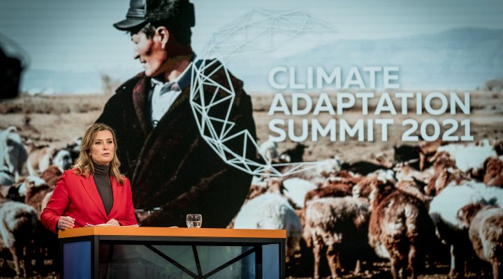 Presenter Sasha de Boer at the virtual Climate Adaptation Summit broadcasted from The Hague, the Netherlands on 25 and 26 January 2021