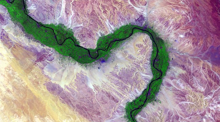 Satellite image of the Nile river