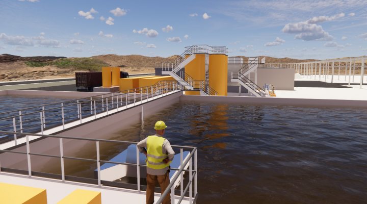 Impression by Nijhuis Saur Industries of a new waste water treatment plant for ANOPC in Assiut, Egypt