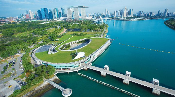 Aerial view of Marina Bay, Singapore