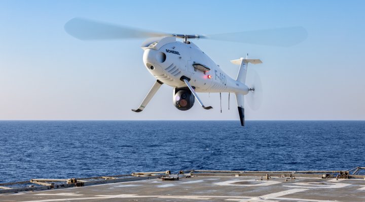 Camcopter S-100 taking off from a vessel.