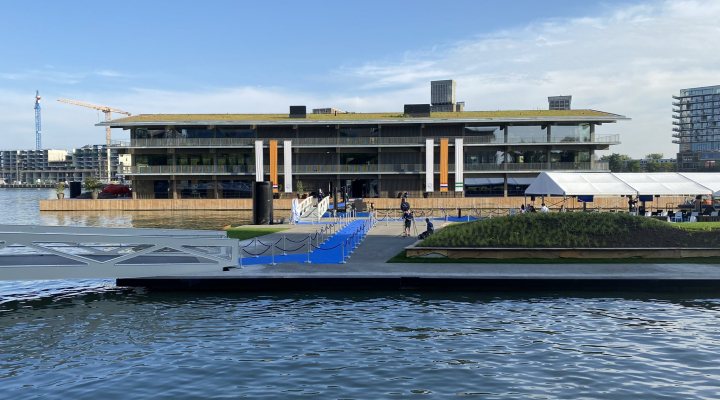 Floating office of the Global Centre on Adaptation in Rotterdam, the Netherlands
