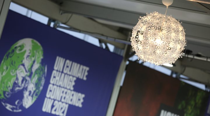 Central stage of the climate summit COP26 in Glasgow, early November 2021