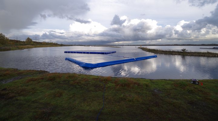 Floatable PV panels on Oostvoornse Lake, the Netherlands in November 2021