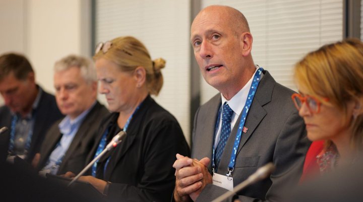 IRC WASH CEO, Patrick Moriarty at a meeting of the Heads of State Initiatives at Stockholm World Water Week. Photo: Jonas Borg