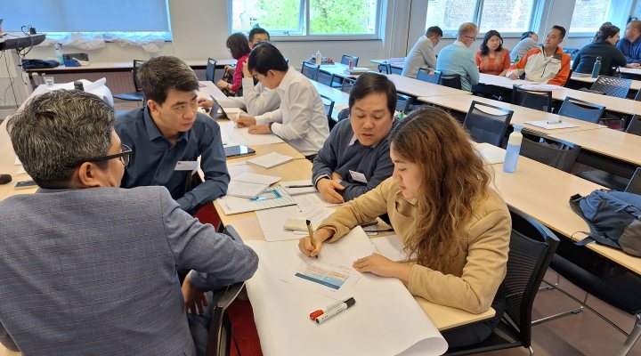 Participants of the Asia-Netherlands Water Learning Week 2024 in a group activity. Photo: Netherlands Water Partnership