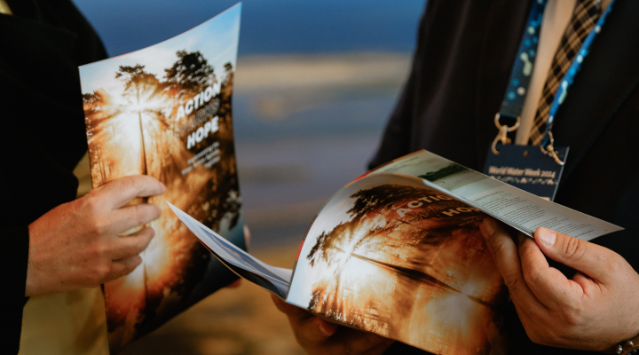 Image of the ‘Action Sparks Hope’ Water Action Agenda Magazine