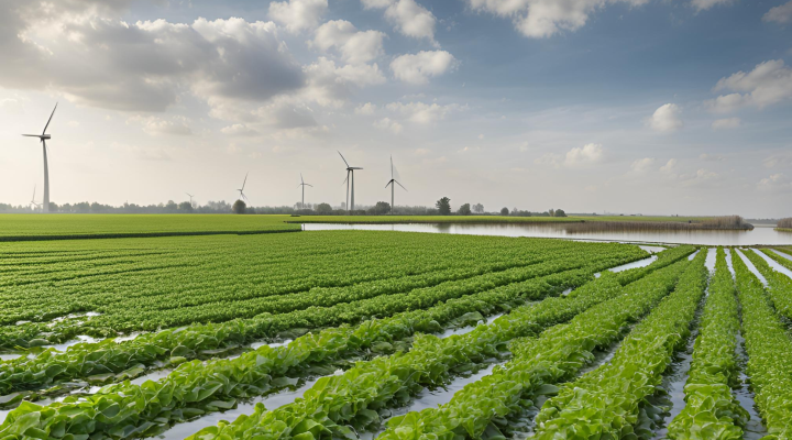 AI-generated image of a Dutch cultivated field