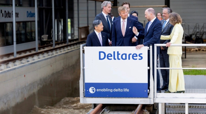Visit of His Majesty the Emperor of Japan and his majesty King Willem-Alexander to Deltares. Photocredits: Deltares