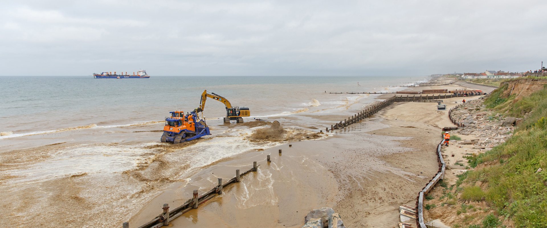 Sandscaping activities on the Norfolk coast line