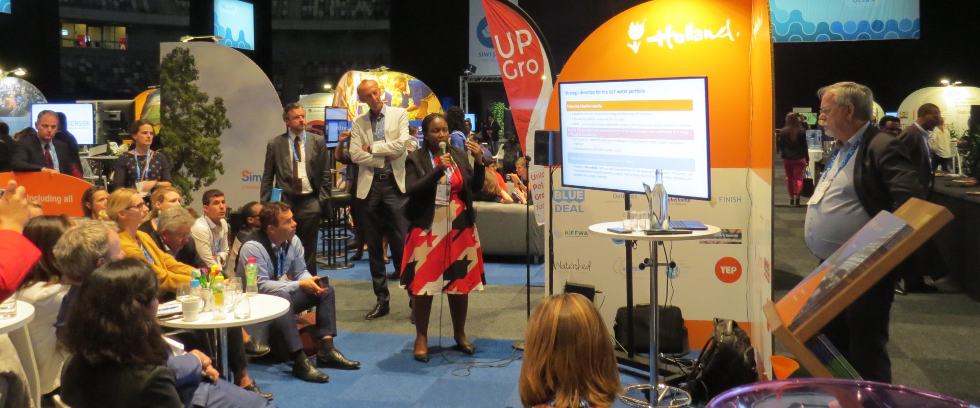 Stockholm world water week presentation water guideline green climate fund at Holland pavilion