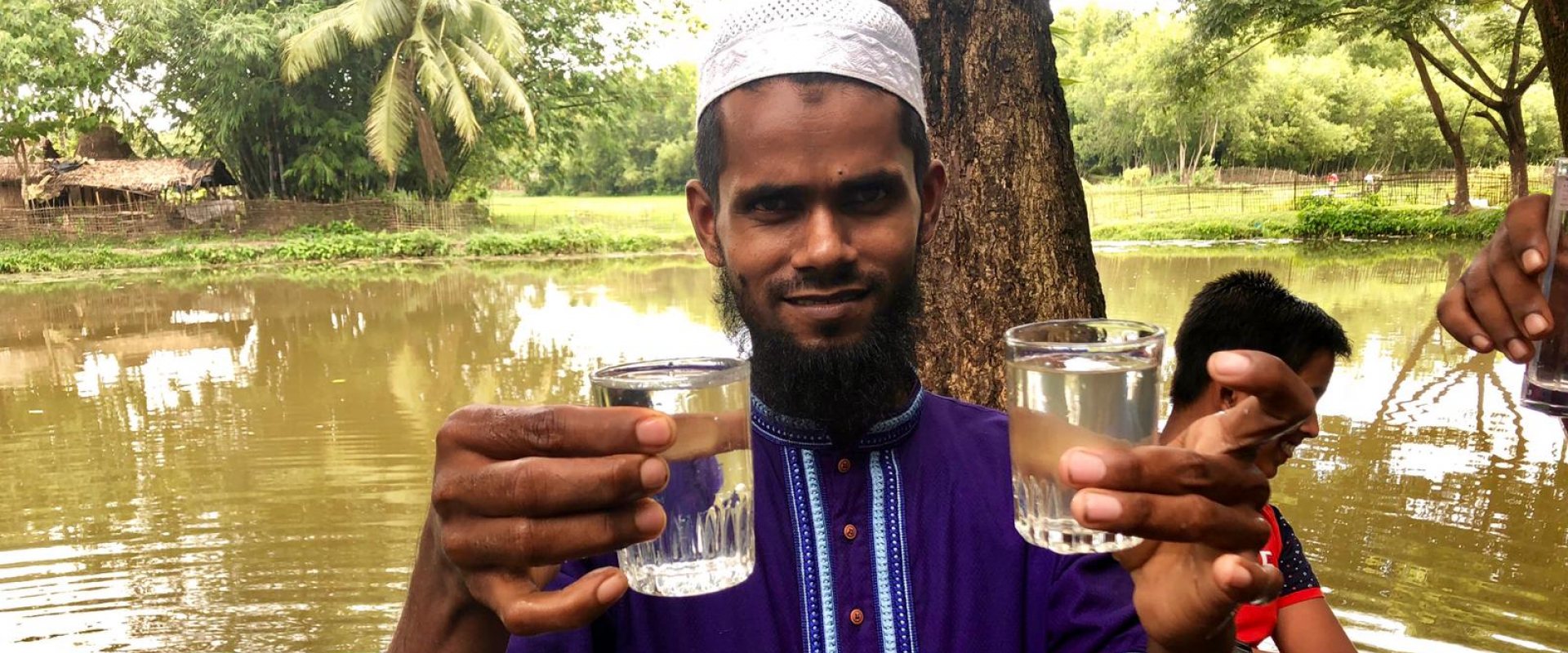 Clean water produced by Villagepump 500 in Bangladesh