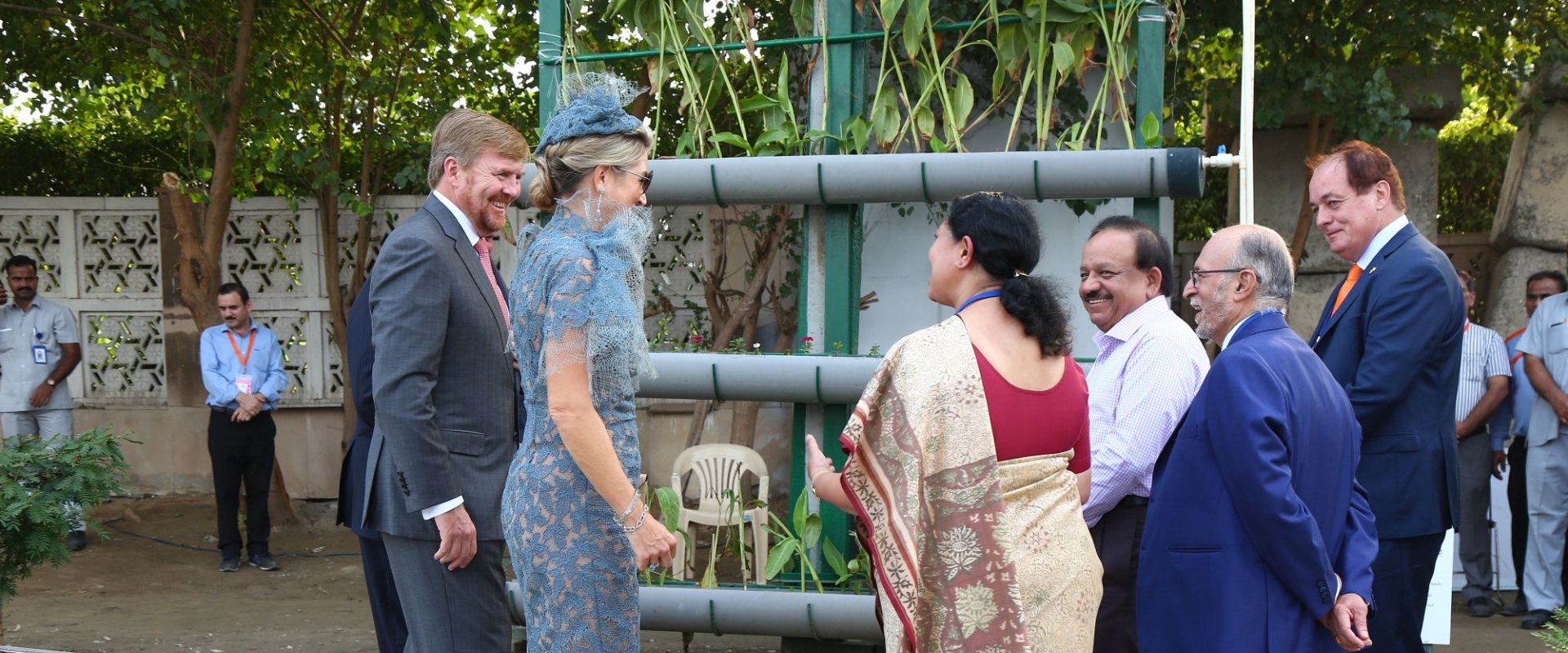 The Dutch Royal couple launches a new vertical waste water treatment pilot in New Delhi