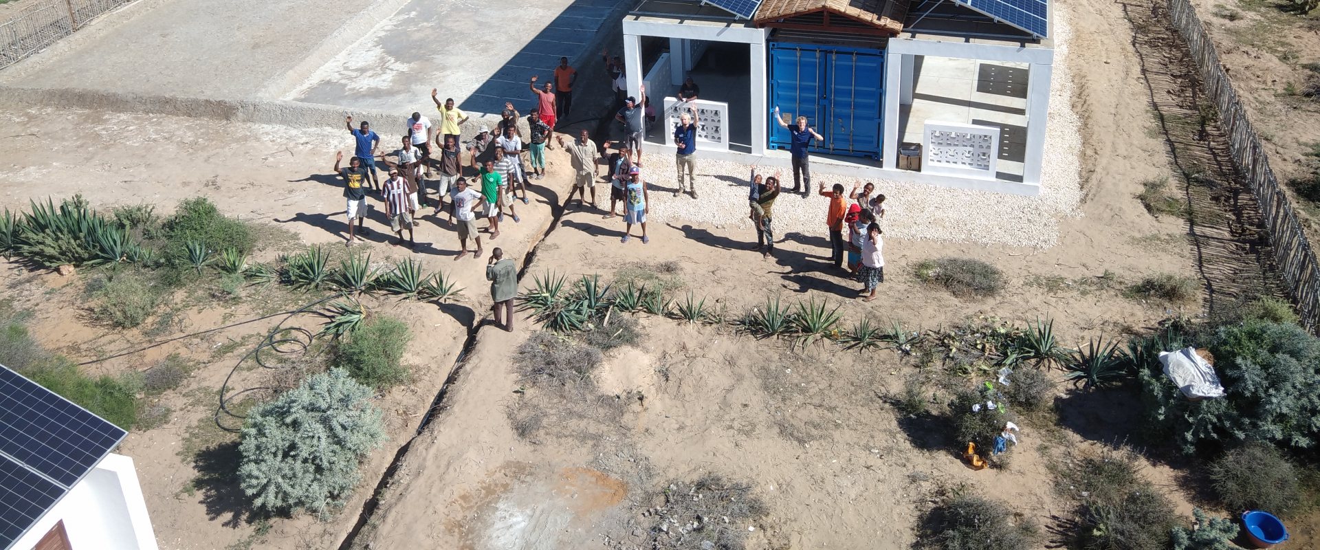 Off-grid desalination plant in Efoetsy, provided by Elemental Water Foundation