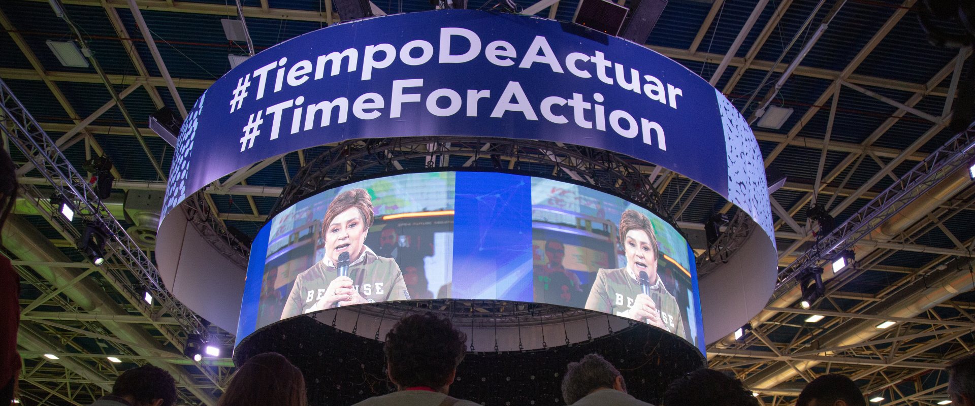 Slogan of COP25 in Madrid - time for action